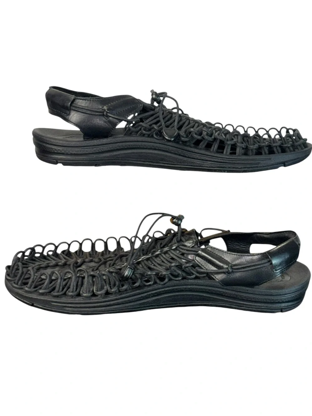 Keen UNEEK Perseid Leather Cord Sandal Sneakers Black Mens Sz 11.5